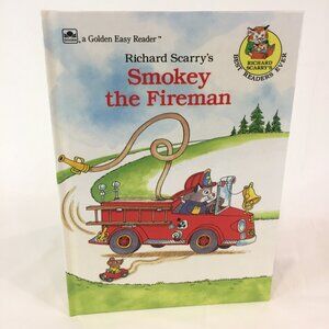 NEW 1988 Golden Book Smokey The Fireman Richard Scarry Easy Reader Old Stock